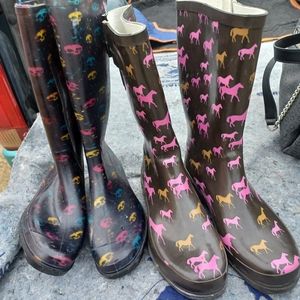 Rain boots 2 pairs